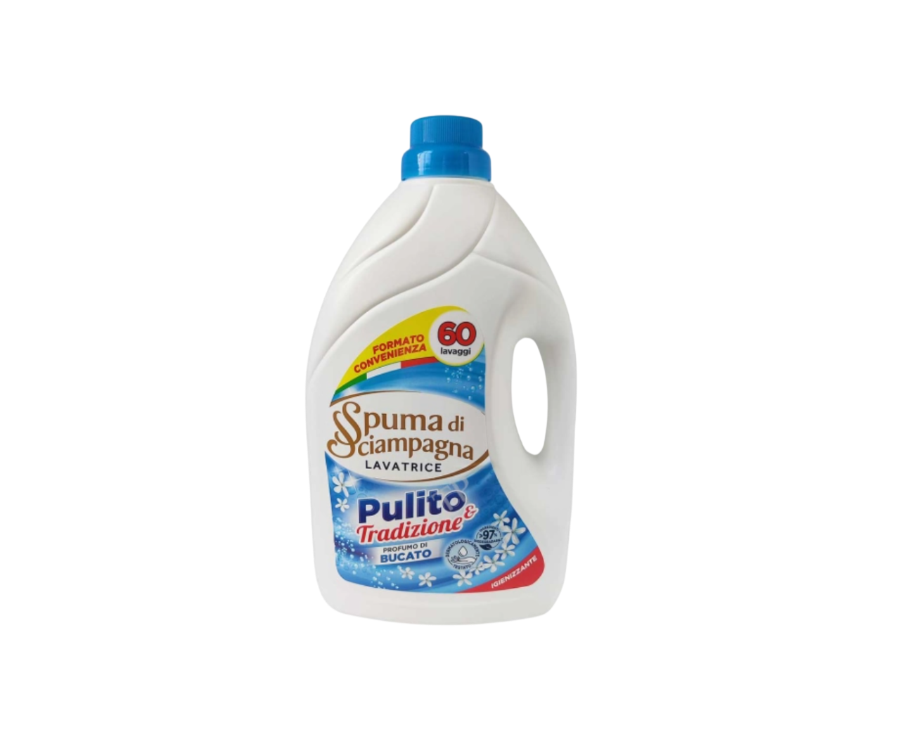 Spuma di Sciampagna Waschmittel Marsiglia 3 L – 60 Waschgänge Flüssigwaschmittel mit klassischem Duft