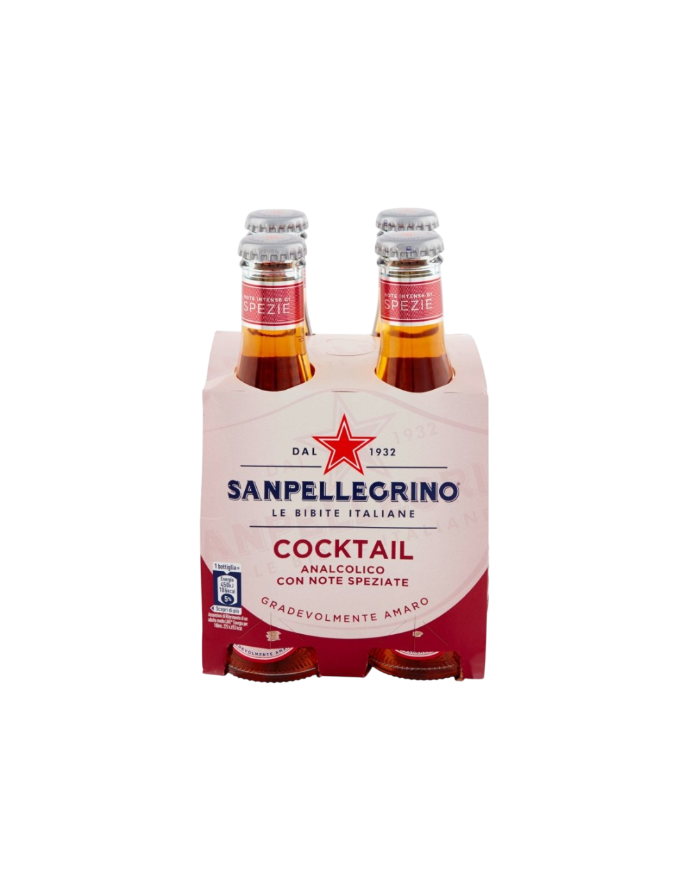 San Pellegrino Cocktail Ginger 4×20 cl – klassischer alkoholfreier Aperitif in Glasflaschen