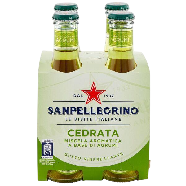 San Pellegrino Cedrata 4×200 ml – erfrischendes Zitronen-Cedrata Getränk