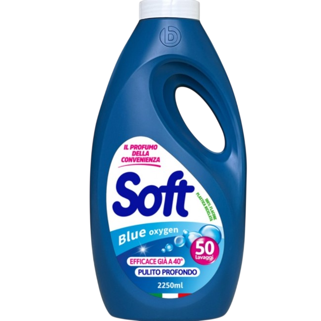Soft Lavatrice Blue Oxygen 2,25 L – Flüssigwaschmittel für 50 Waschladungen