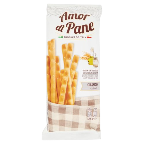 Amor di Pane Grissini Classic 125 g – Knusprige italienische Brotstangen