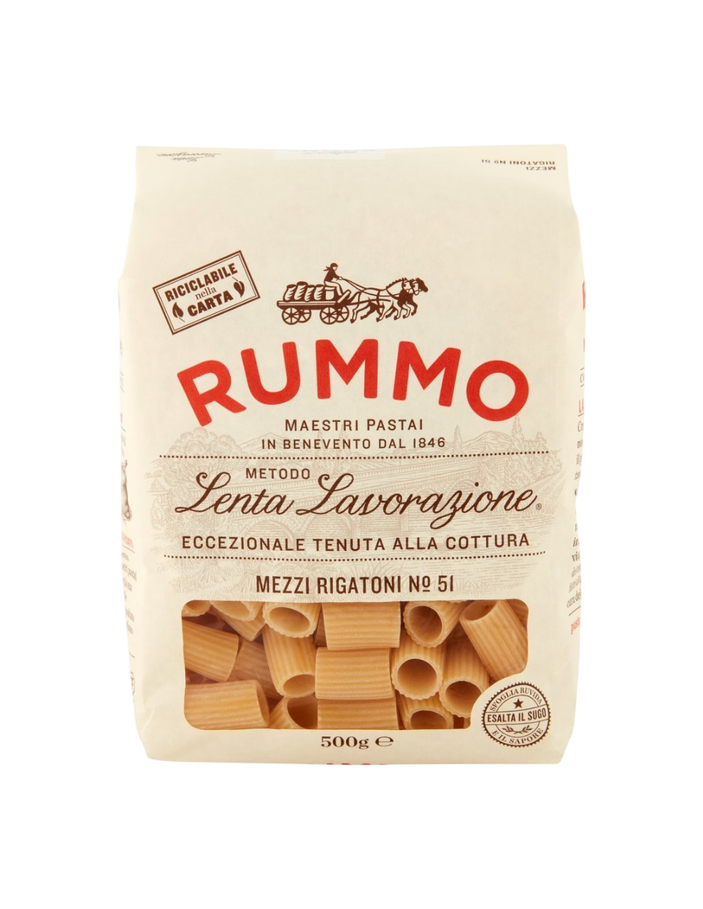 Rummo Mezzi Rigatoni No. 51 Hartweizennudeln 500 g – Italienische Premium‑Pasta