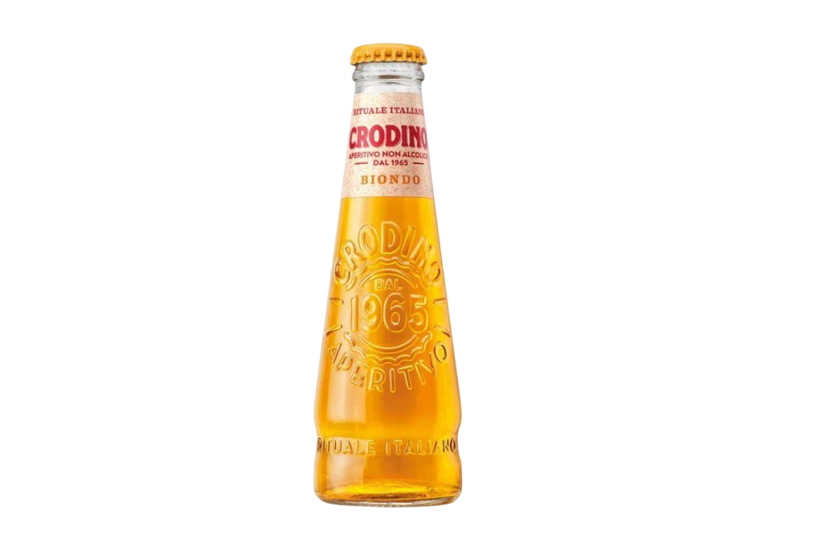 Einzelflasche Crodino Biondo Classico–Alkoholfreier italienischer Aperitif, 1 Flasche à 17,5 cl  Bittersüß, frisch und voller Aroma.