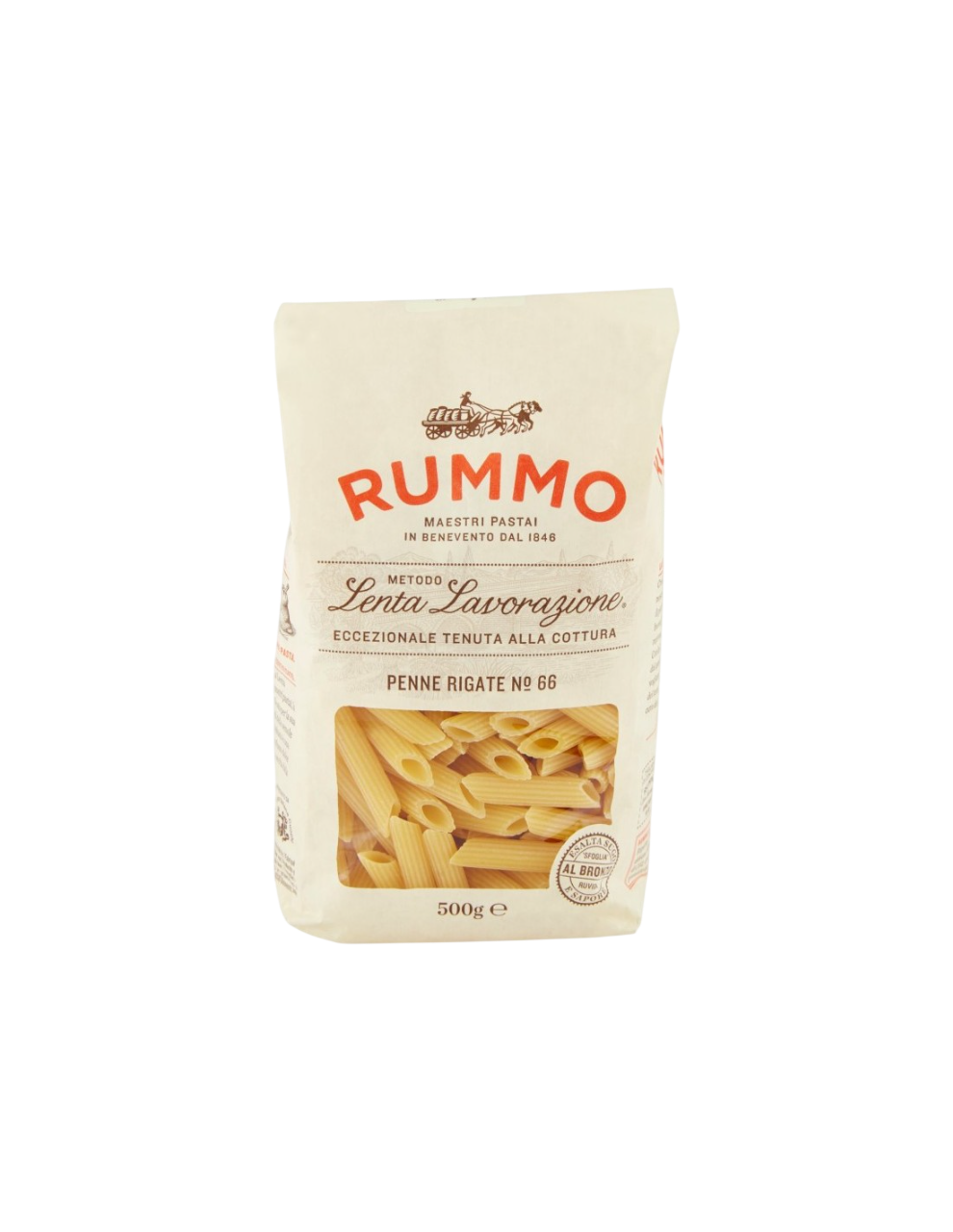 Rummo Penne Rigate No.66 500 g – Italienische Pasta aus Hartweizengrieß