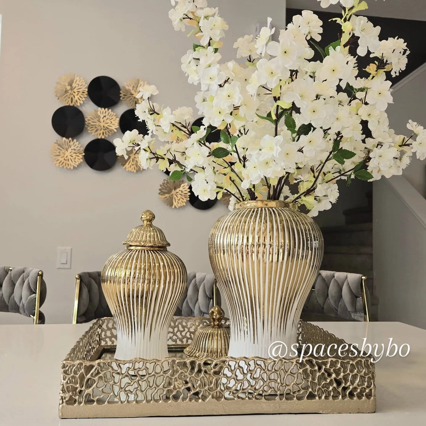 Luxury is not in the number of pieces you have.
It&rsquo;s in how each piece relates, repeats, and balances the others.

Two heights. One texture. A tray. Done.

Small details like this make a space feel curated, intentional, and unmistakably expensi