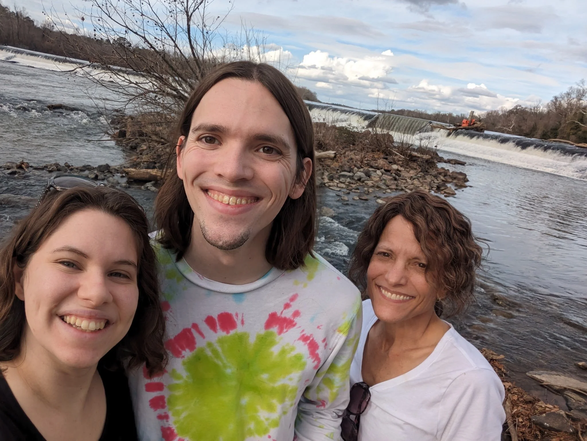 Robert, Natasha, and Robert's Mom, Tina! (On the banks of Broad River?)