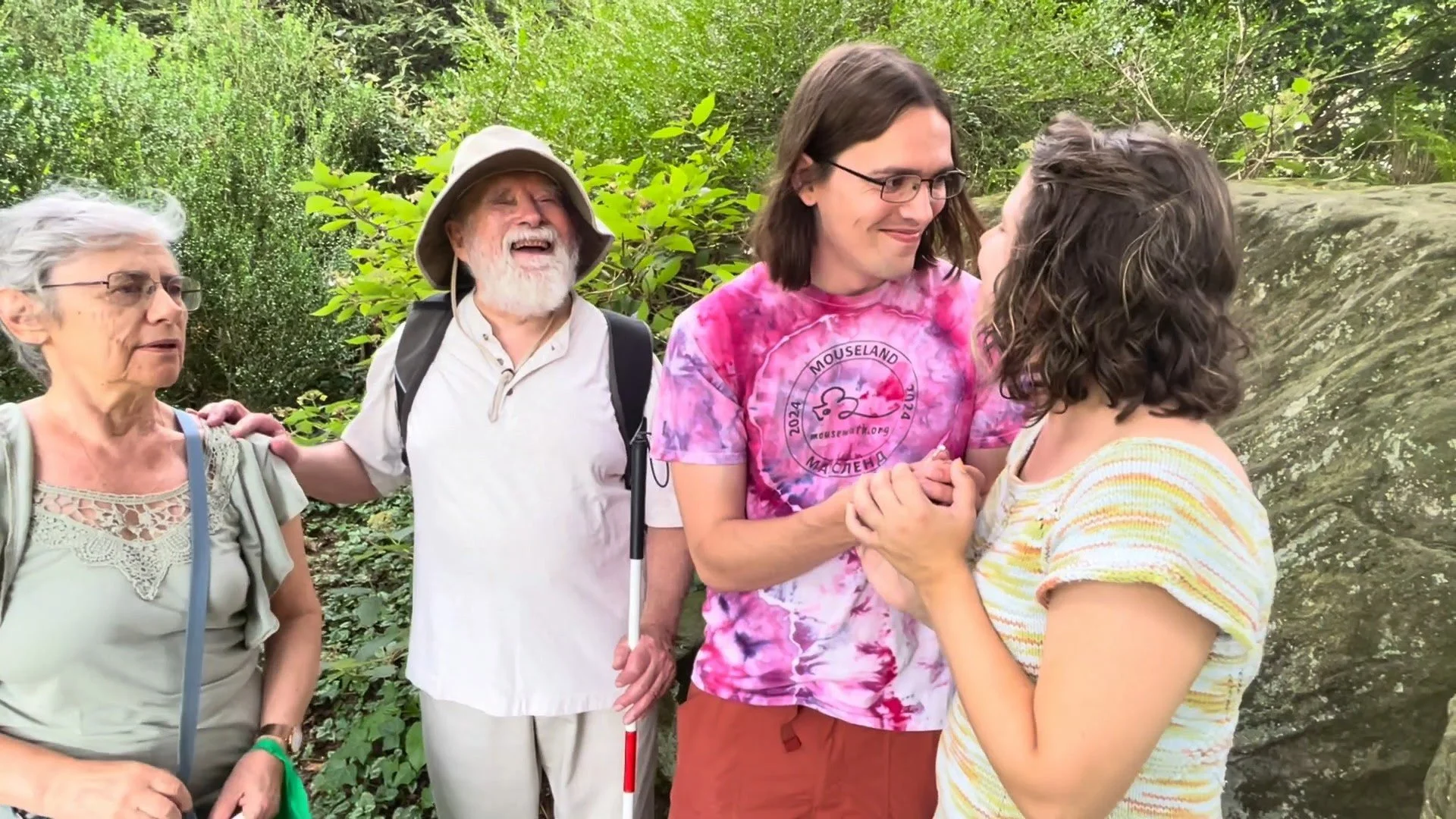 The biggest smile in this picture is on someone who can't see! Something to think about! (Left to right: Grandmother Rita, Grandfather Vladimir, Robert, Natasha)
