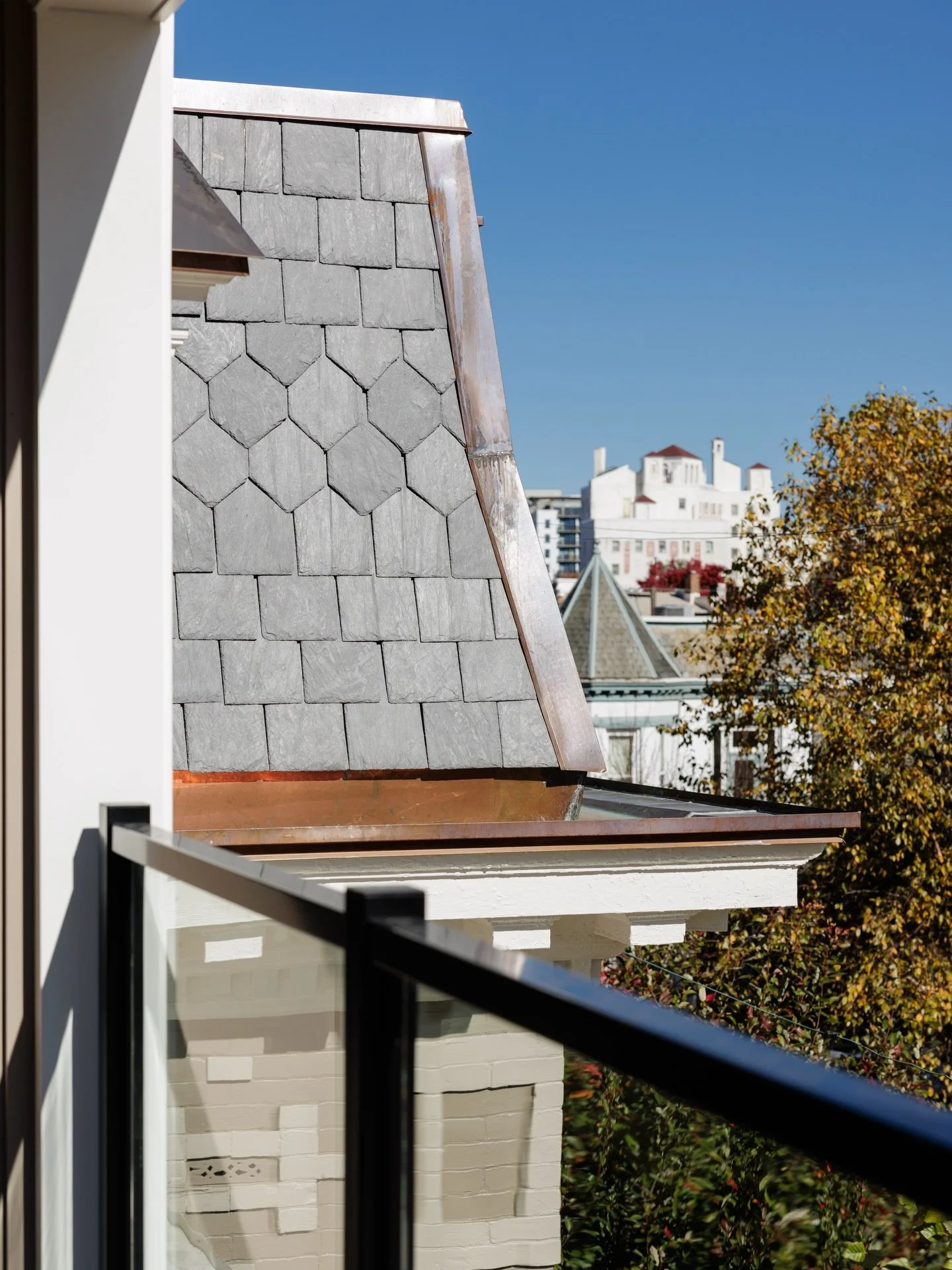 New inspired by old &mdash; Mansard slate roof details at our Terrace Townhouse project.
⠀⠀⠀⠀⠀⠀⠀⠀⠀
architecture &amp; garden design: @studiohowlett 
built by: Richmond Rebuilders
photo @lincolnbarbour 
⠀⠀⠀⠀⠀⠀⠀⠀⠀
#TerraceTownhouse