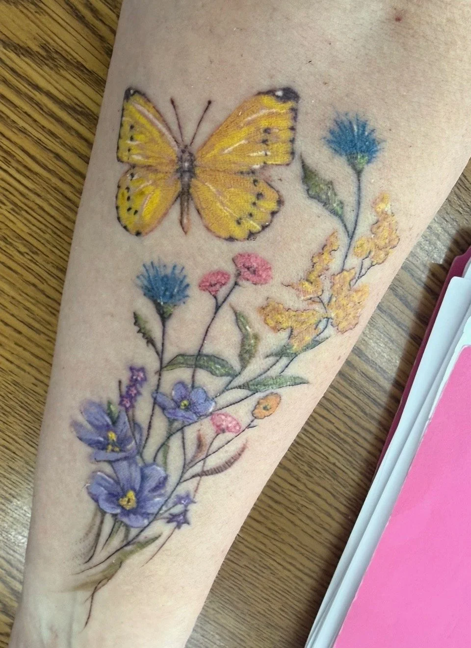 butterfly and wildflower tattoo shelton ct