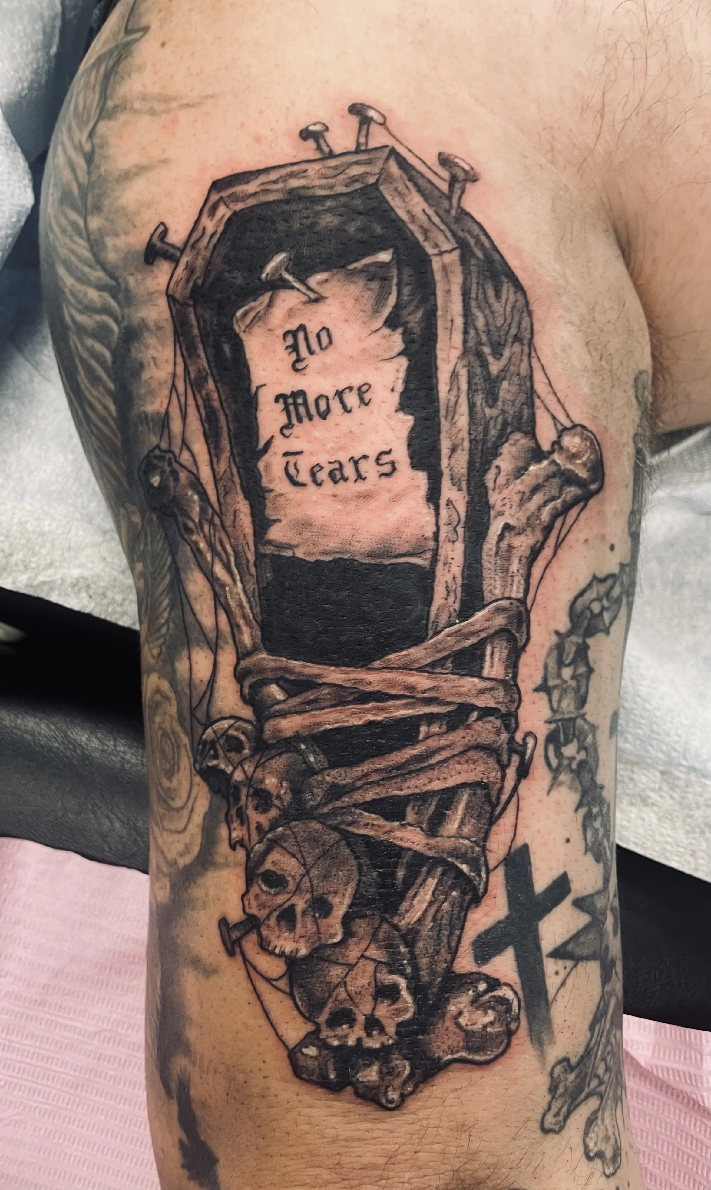 no more tears coffin tattoo shelton ct