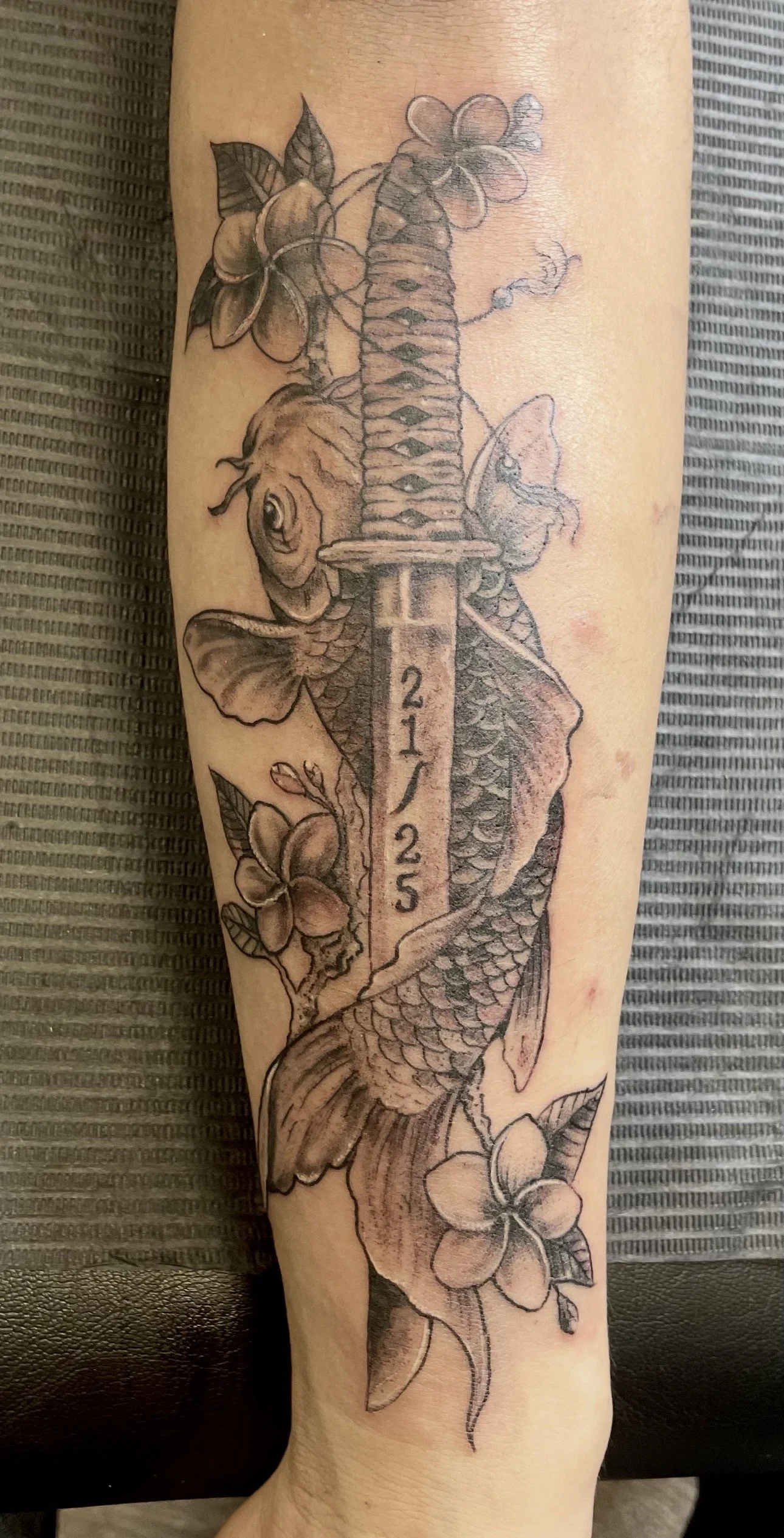 koi fish tattoo black and grey shelton ct