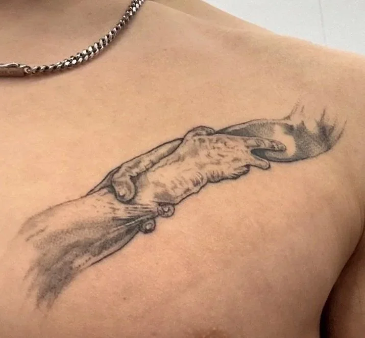 Tattoo of grandfather and grandson hands shelton ct