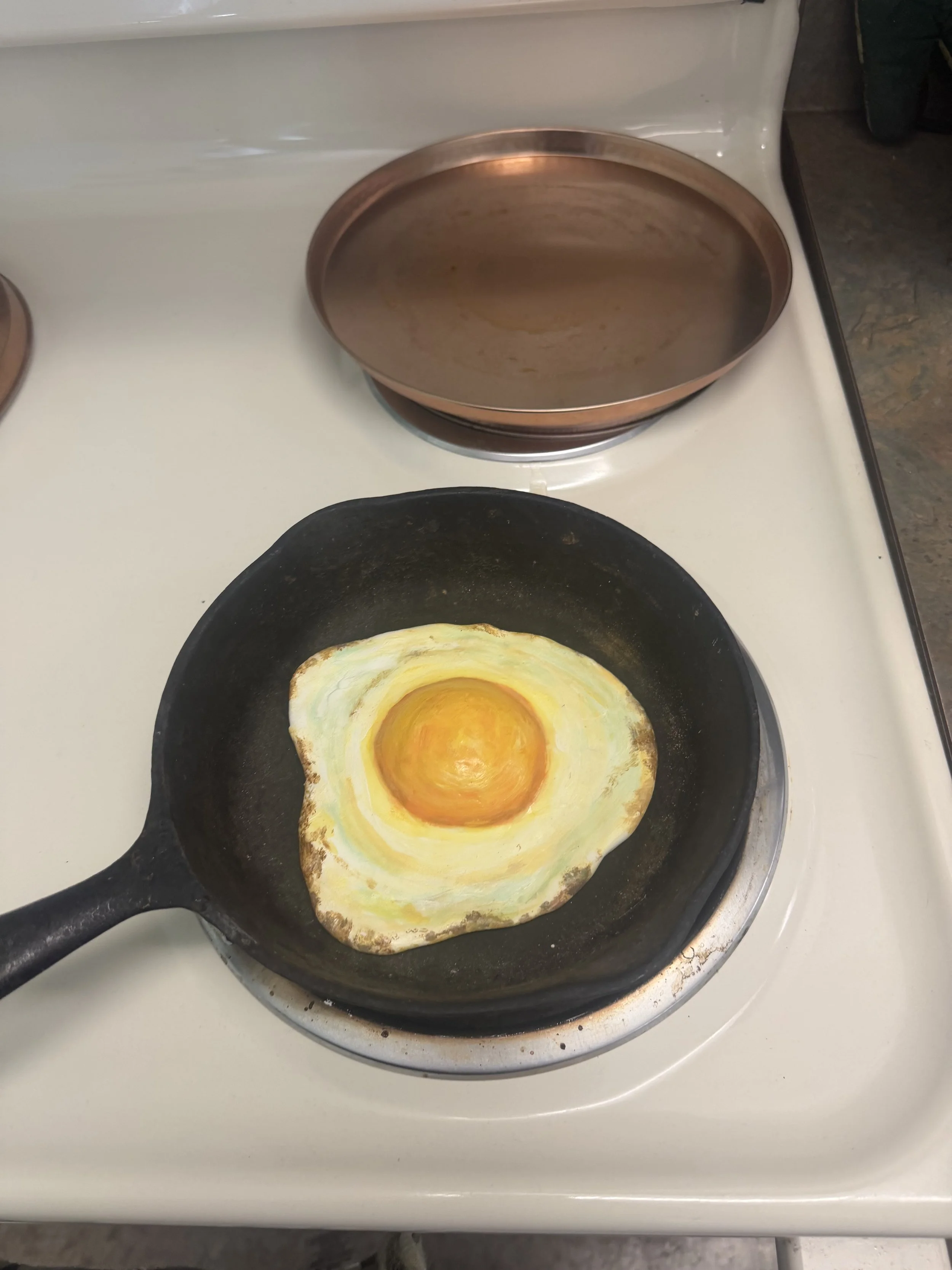 Egg sculpted from foam clay