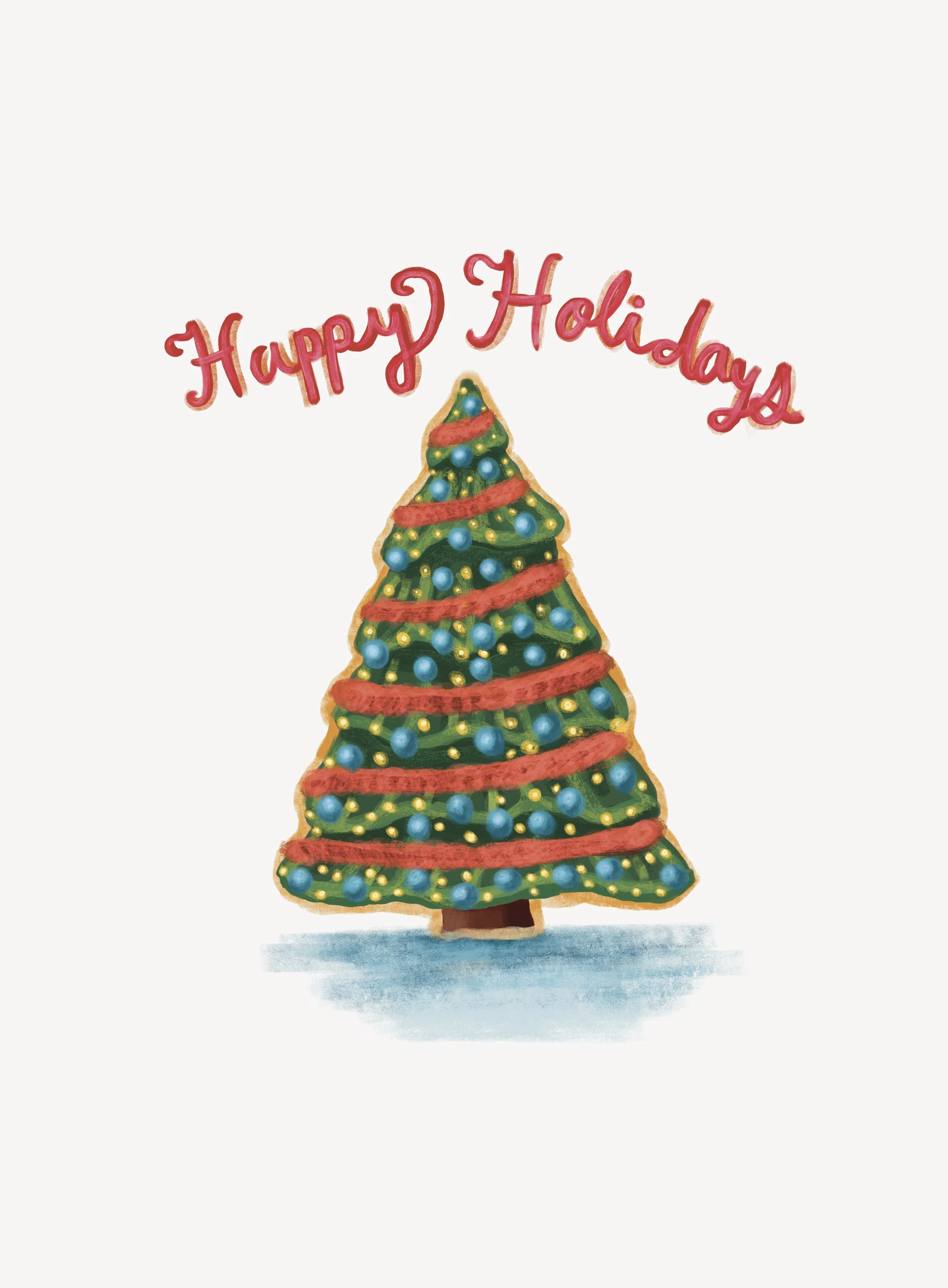 "Happy Holidays" Tree Card - 4" x 5.5"