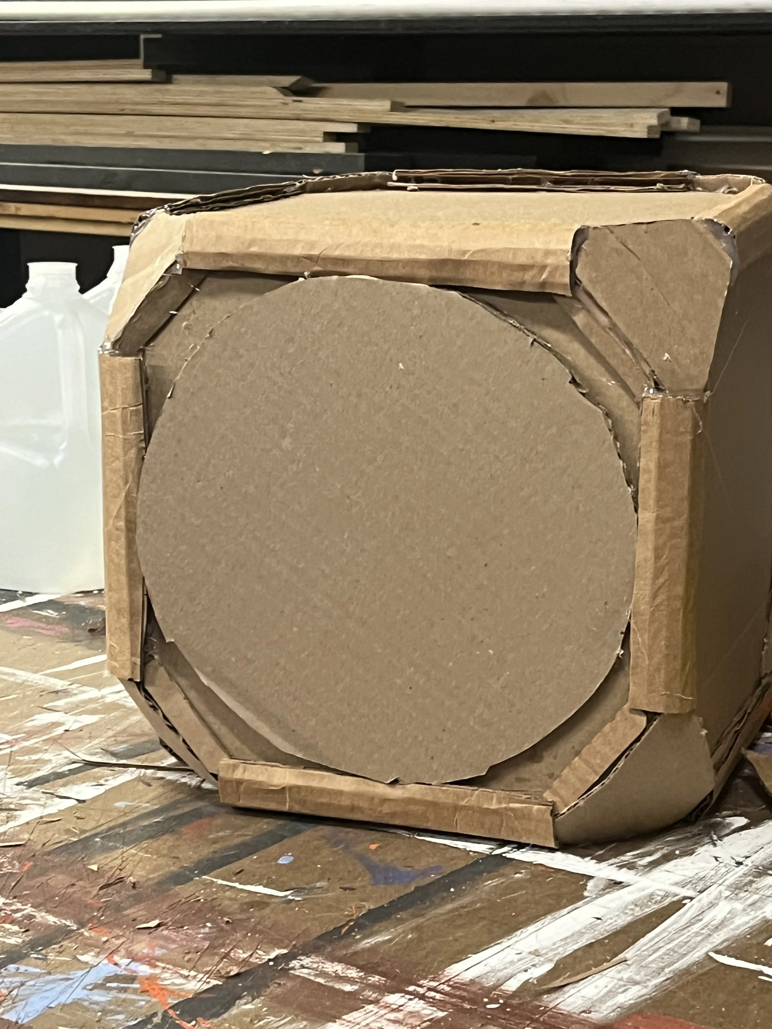 Unpainted cardboard clock