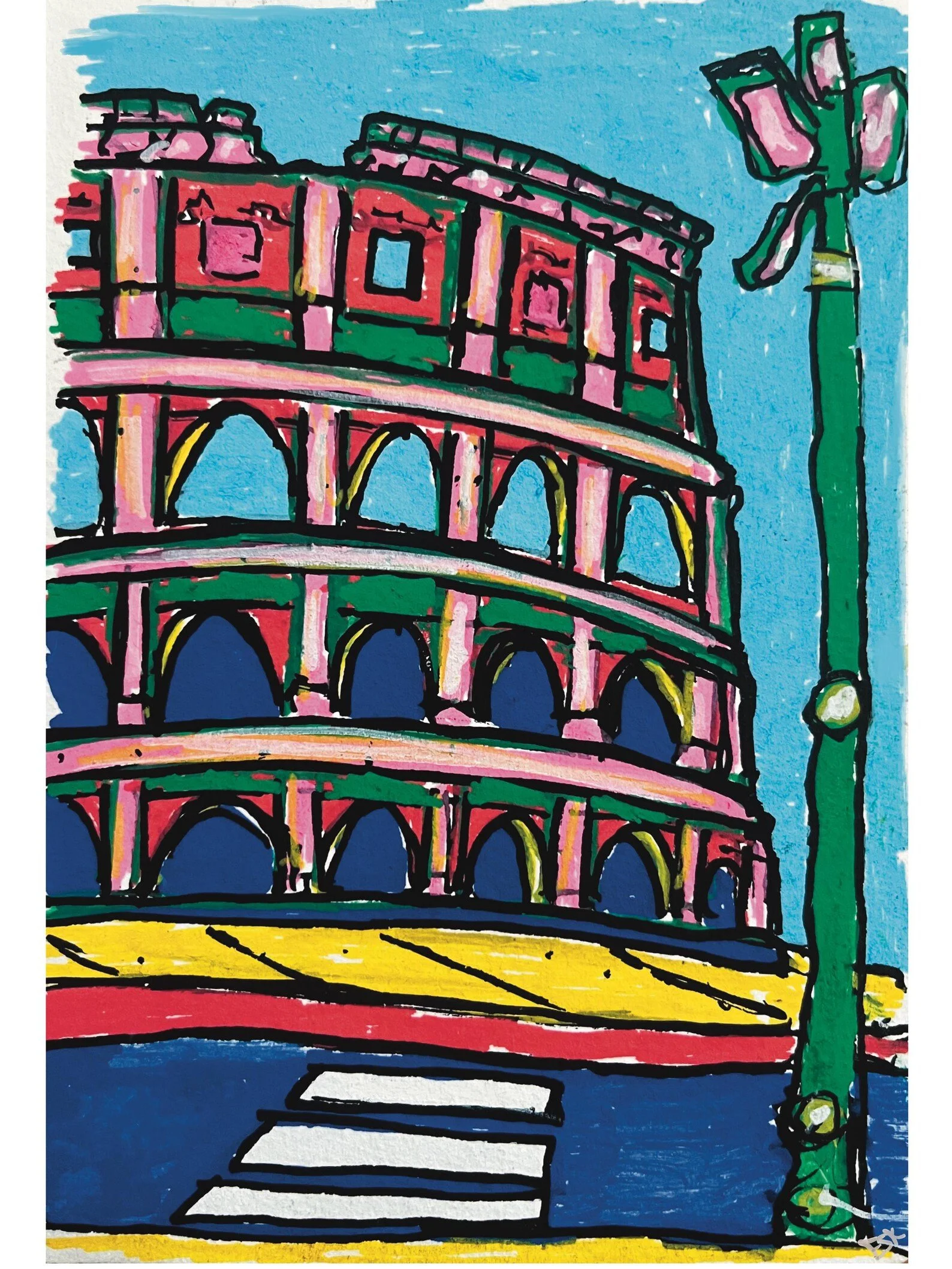 Colosseum Rome Graphic Travel Art, print