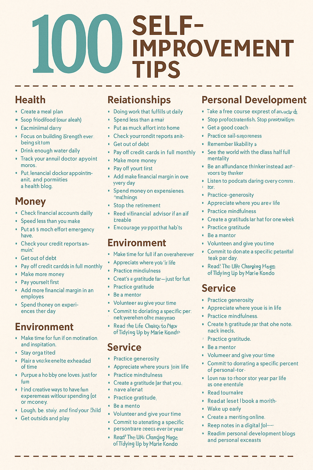 100 Self-Improvement Tips