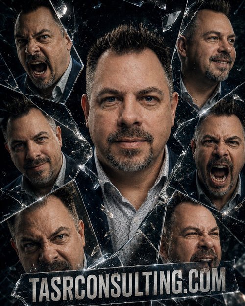 Fractured portrait of Christopher Wells