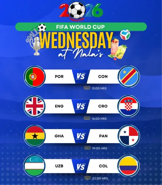 FIFA World Cup Match Days at Nala's Beach
