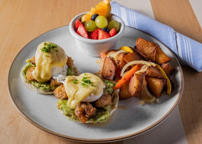 Fried Shrimp Benedicts