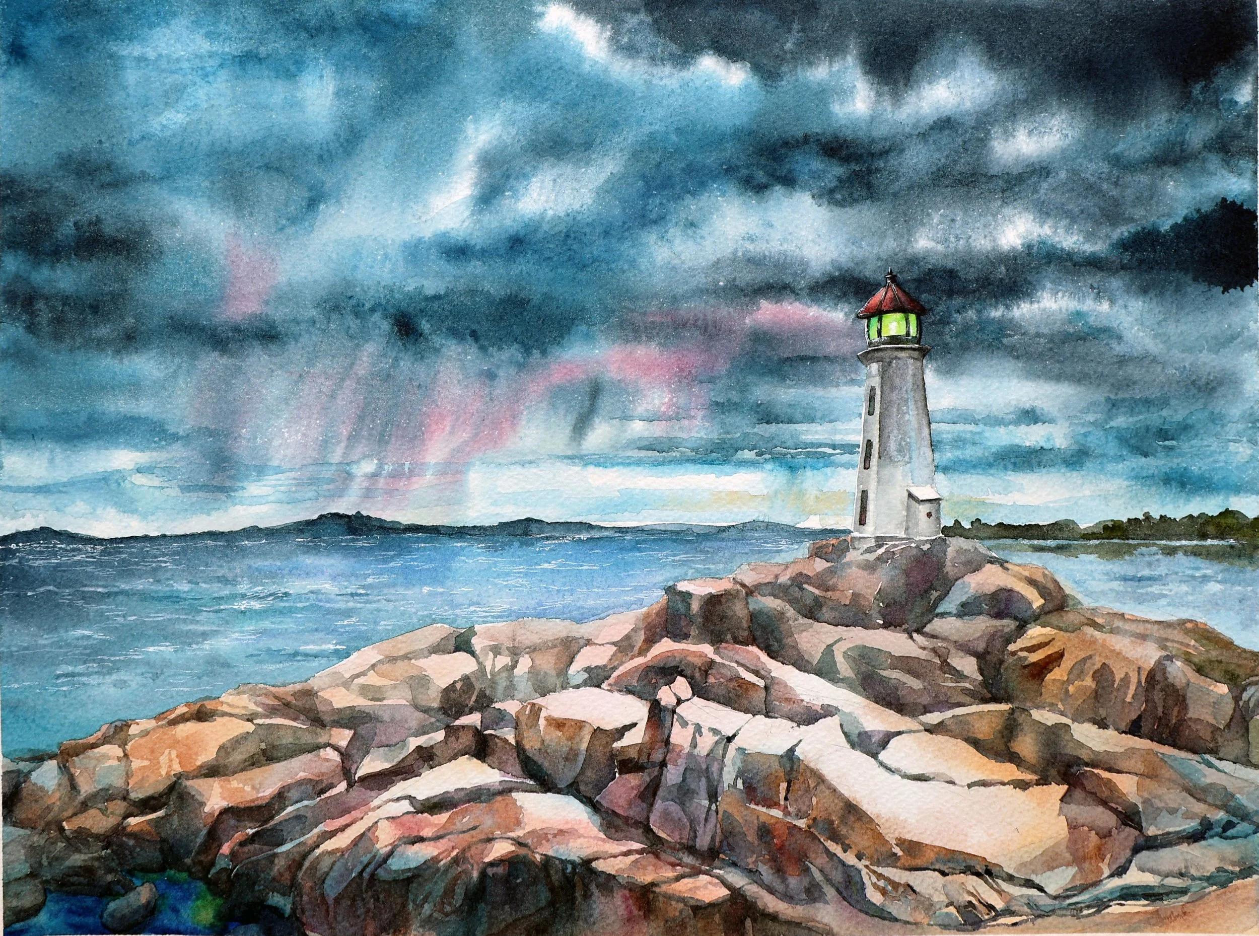 colored painting, pencil drawing, watercolor