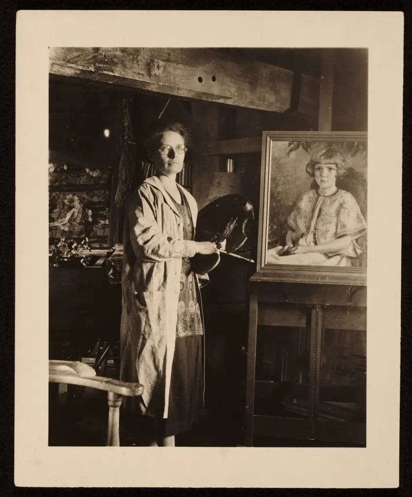 Agnes Pelton in her windmill studio, Agnes Pelton papers, 1885-1989. Archives of American Art, Smithsonian Institution