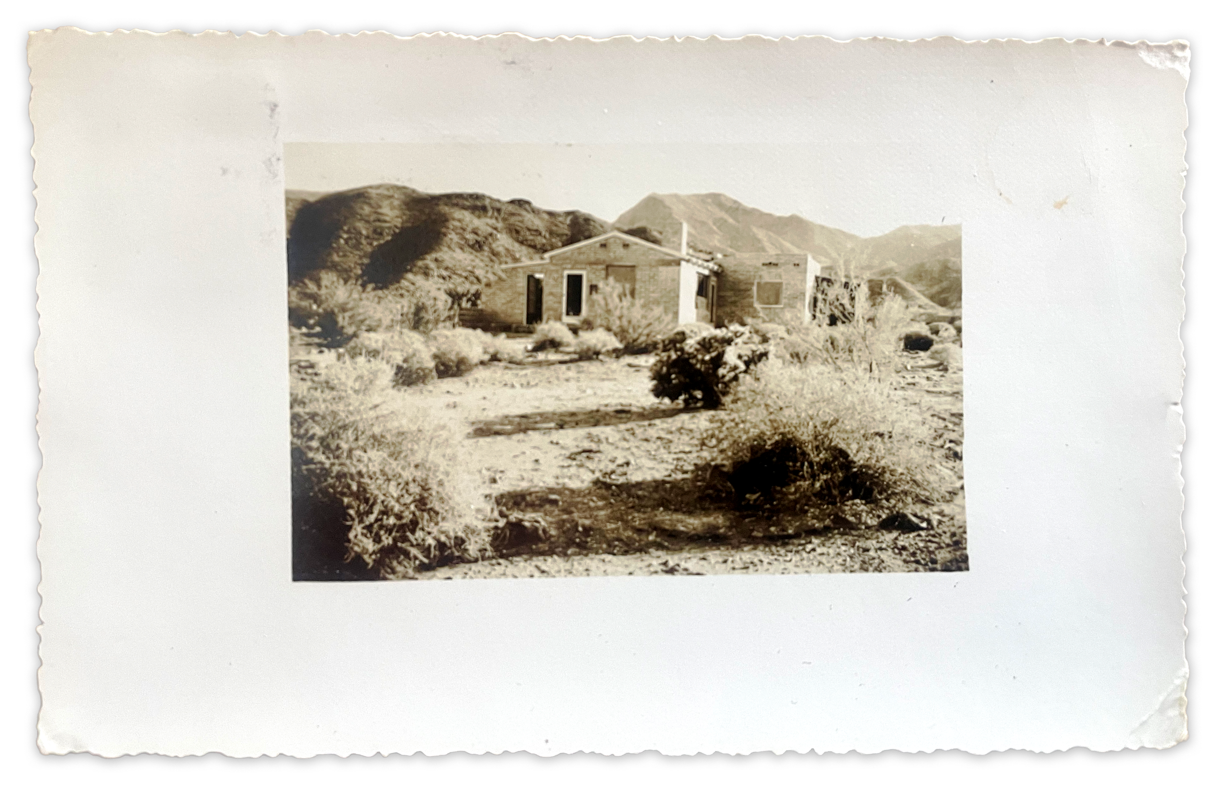  A custom postcard of her Cathedral City home, sent by Agnes Pelton to family and friends. 