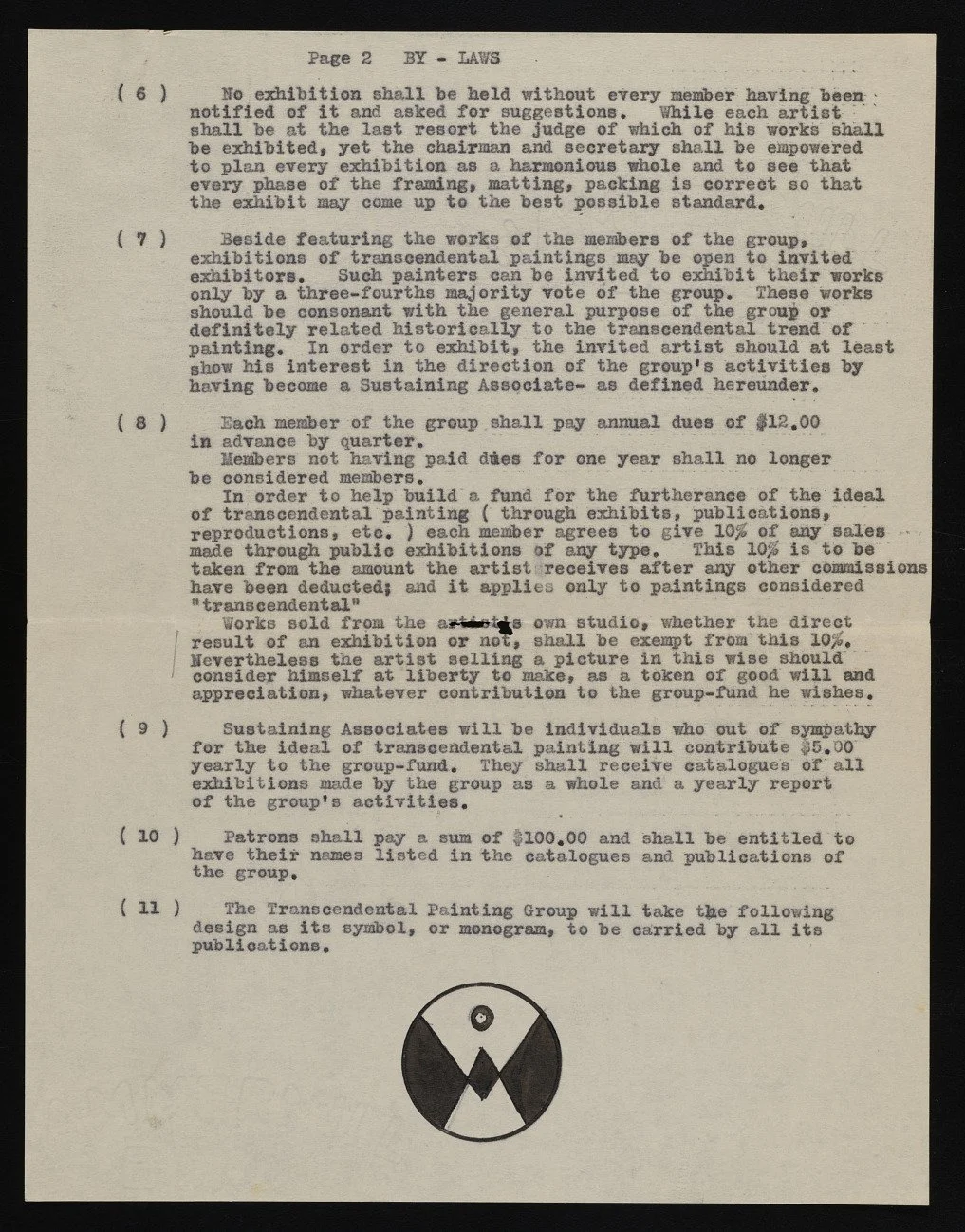 Transcendental Painting Group (TPG) Statement of Purpose, circa 1938 (Copy)