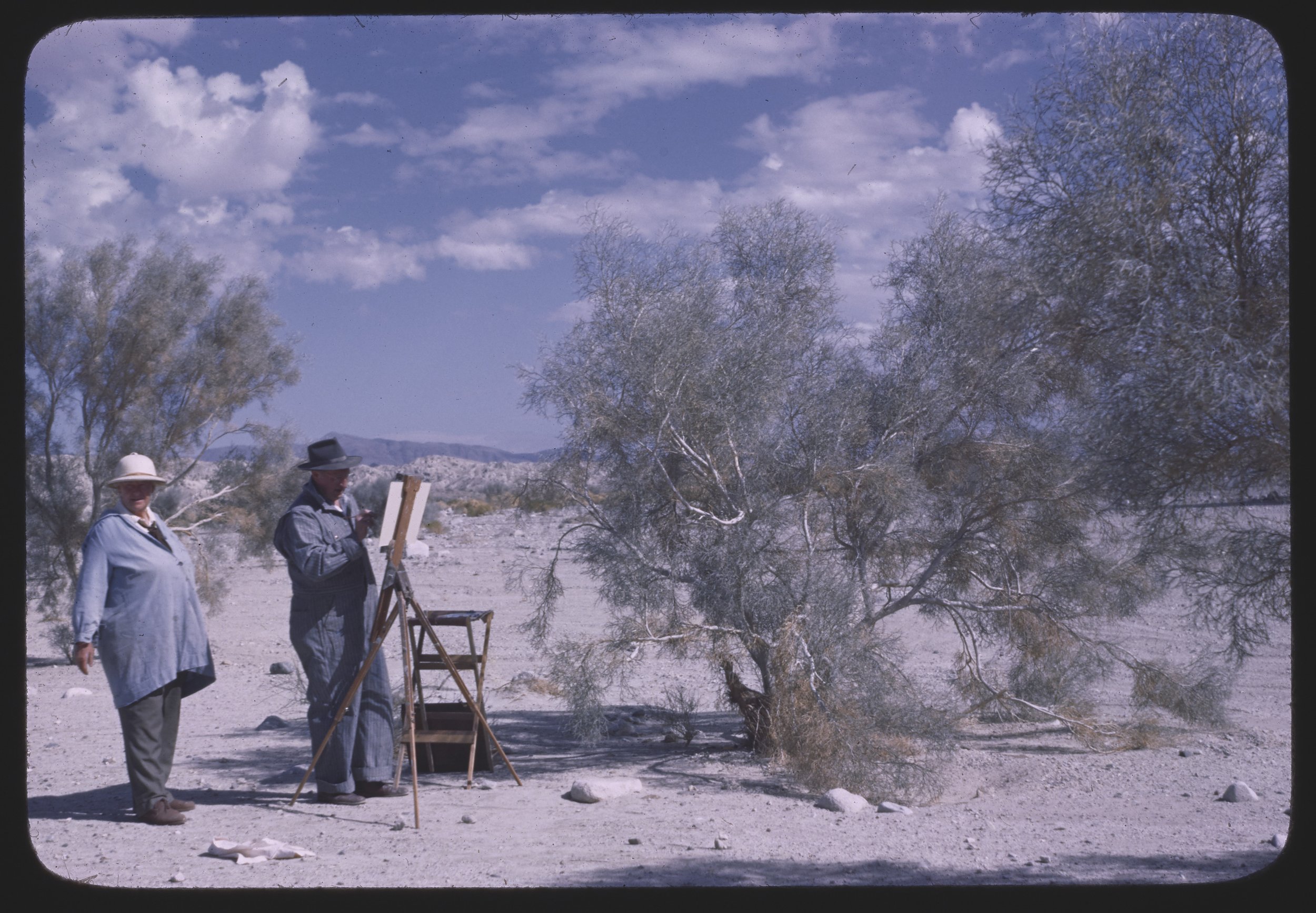  Matille "Billlie" Prigge Seaman (standing) teaching a plein air class in Thousand Palms Photograph by Wilson Ellis, Wilson Ellis Collection, California Revealed Archive. 