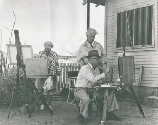  Matille "Billlie" Prigge Seaman (standing) teaching a class in Cathedral City. Photograph by Wilson Ellis, Wilson Ellis Collection, California Revealed Archive. 