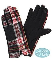 Plaid Smart Touch Gloves