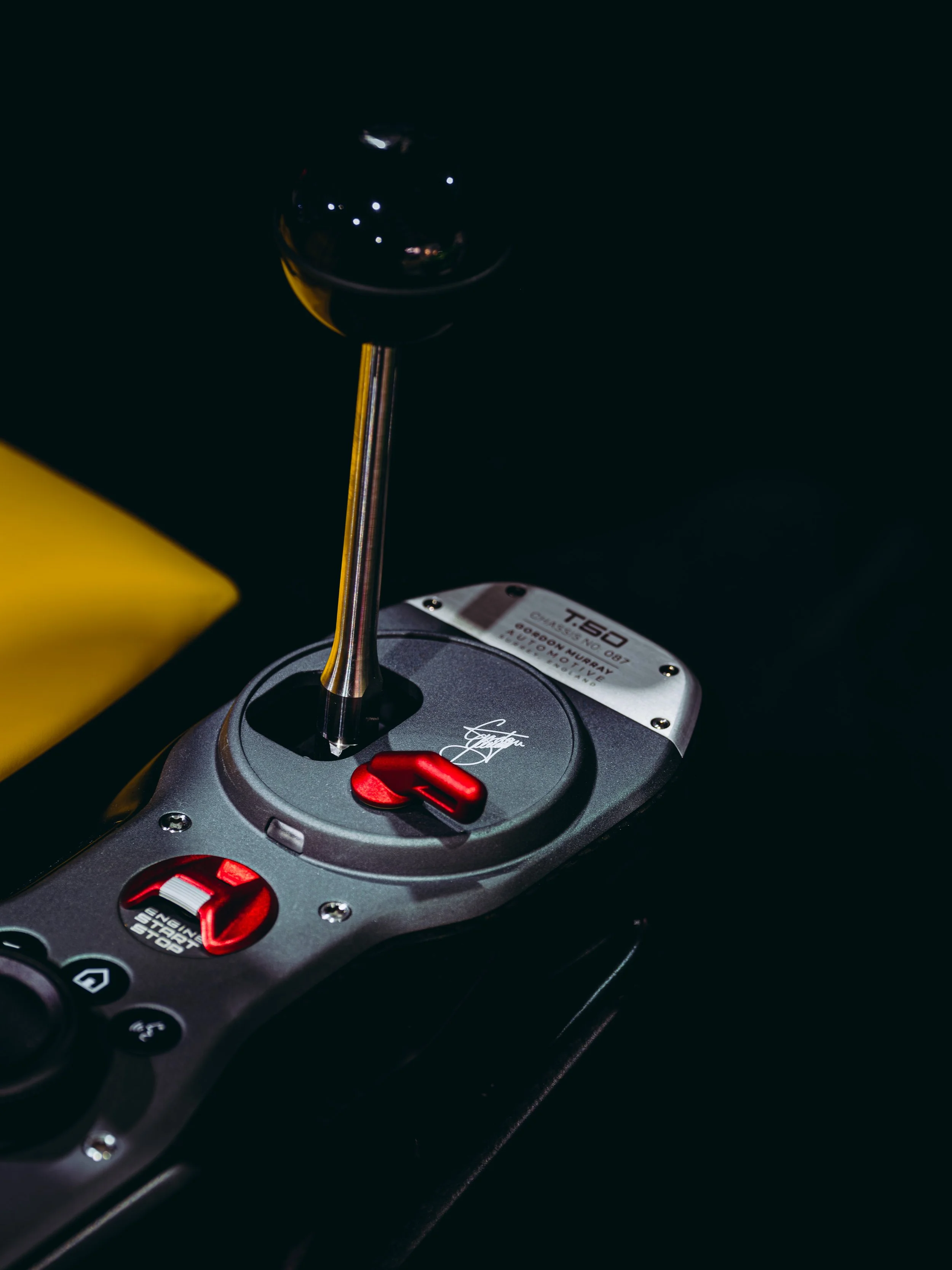 GMA T.50 gear shifter detail shot