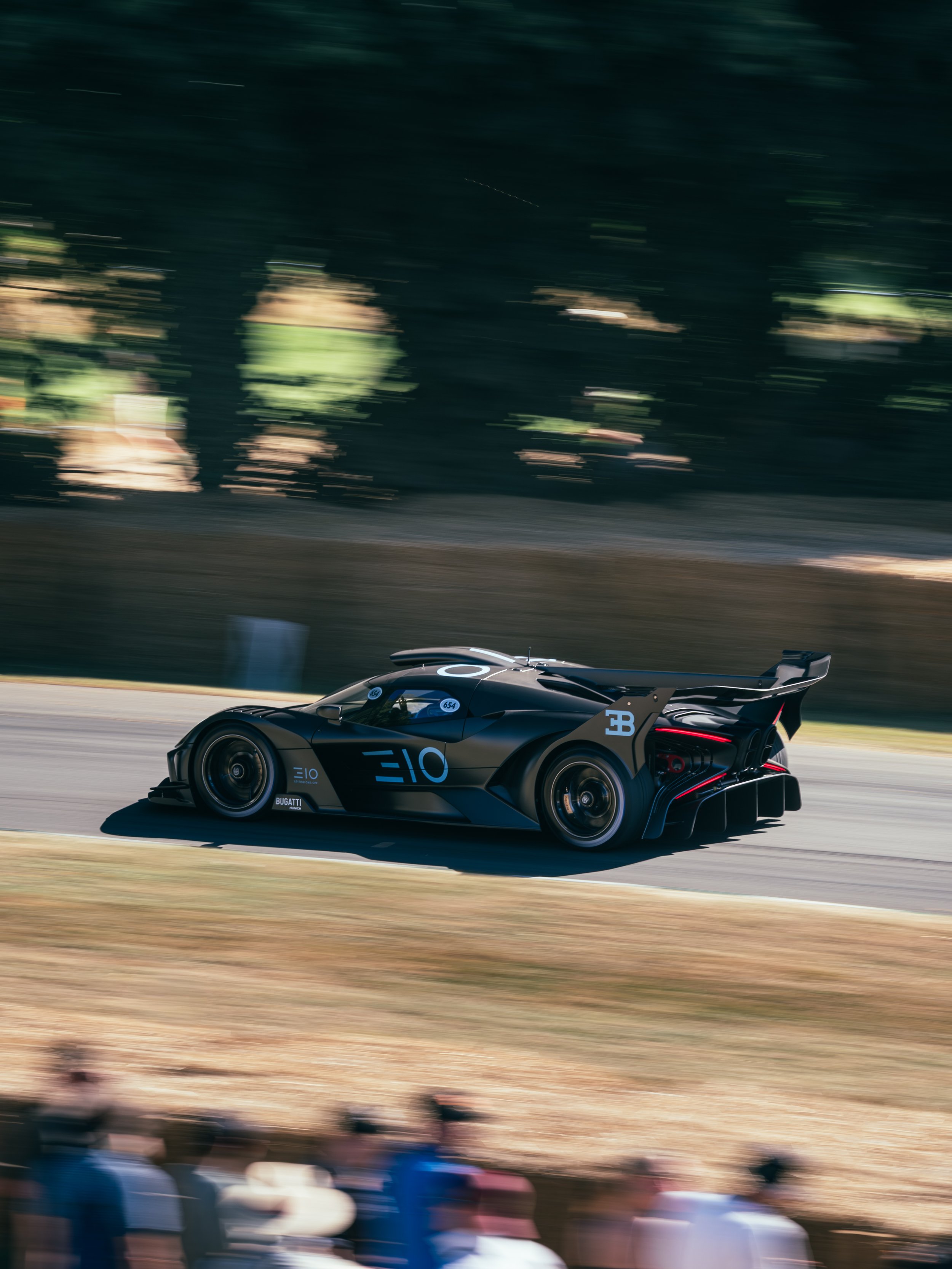 Bugatti Bolide Panning shot on track