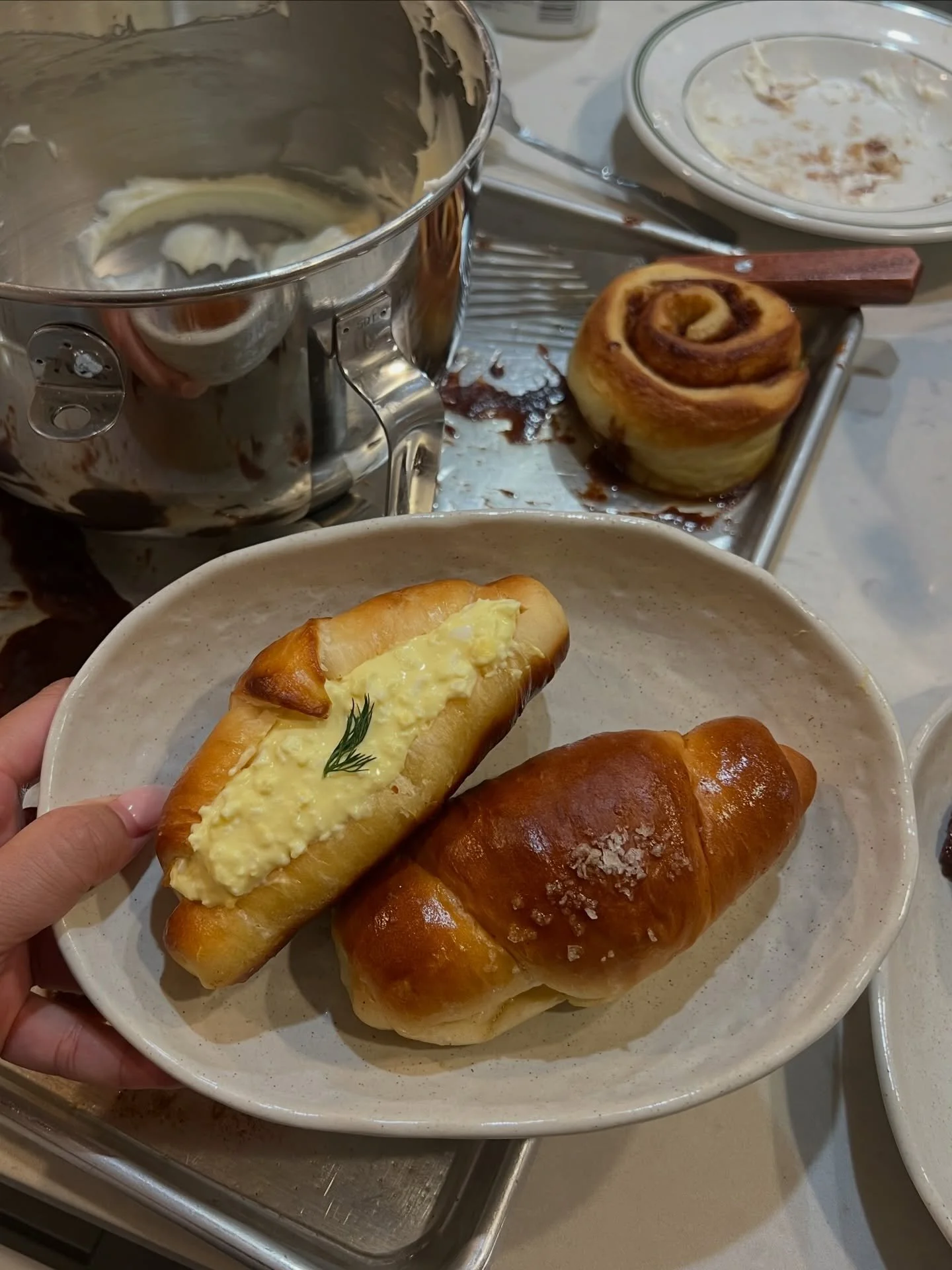 Egg Sando Salt Bread 🍳

Inspired by the convenience stores of Tokyo, our house-made shio pan (salt bread) is stuffed with Japanese egg salad and flecked with Maldon salt. It&rsquo;s creamy, flavorful, nostalgic, but with a twist ✨ Available at our n