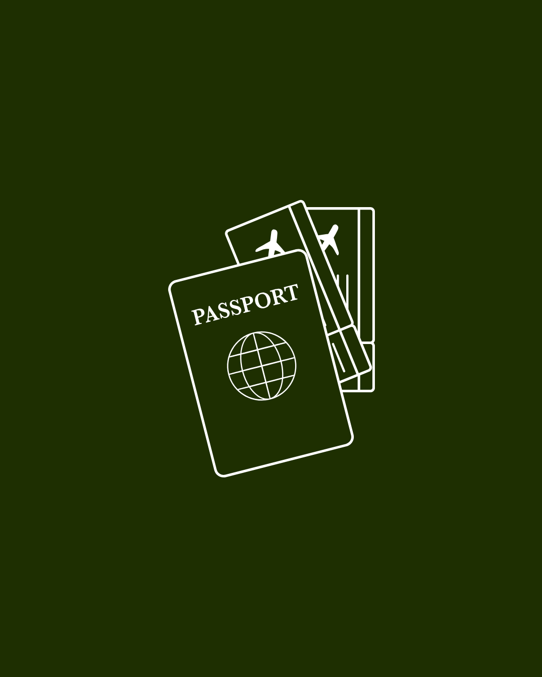 Illustration of a passport with globes and airplane tickets.