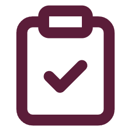 Icon of a clipboard with a checkmark