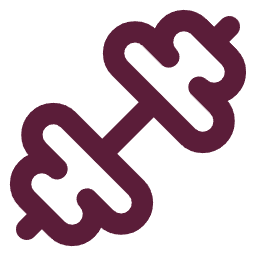 A stylized, abstract graphic design in purple with interconnected shapes.