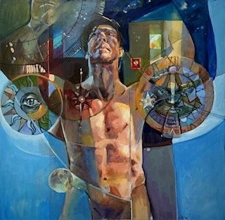 “Votrivian Man Revisited“ - 30”x30” - Oil on Canvas