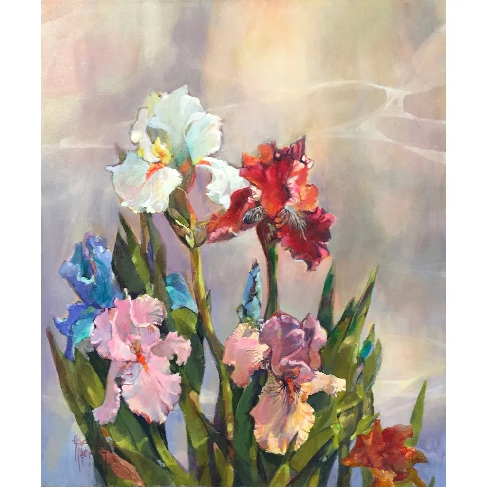 "Iris Full Bloom" - 30"x24" - Oil on Canvas