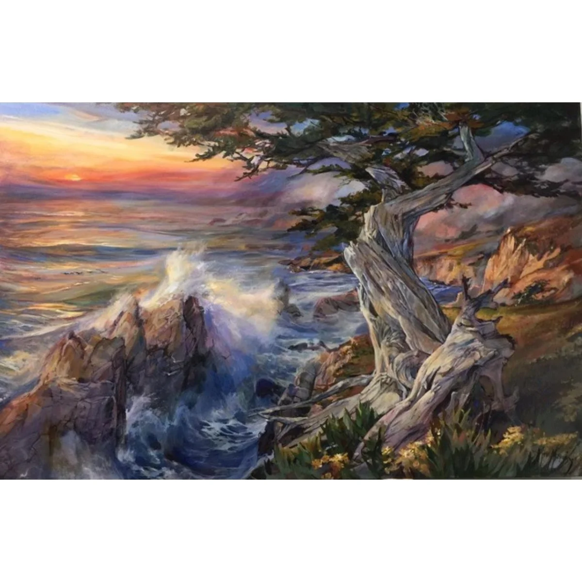“Cypress on the Cliff's Edge” - 48”x60” - Oil on Canvas