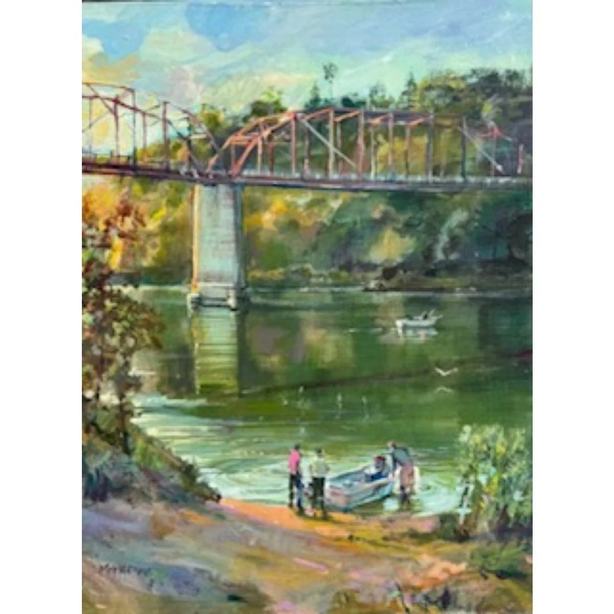 “Fair Oaks Bridge Fisherman” - 18"x24” - Oil on Canvas