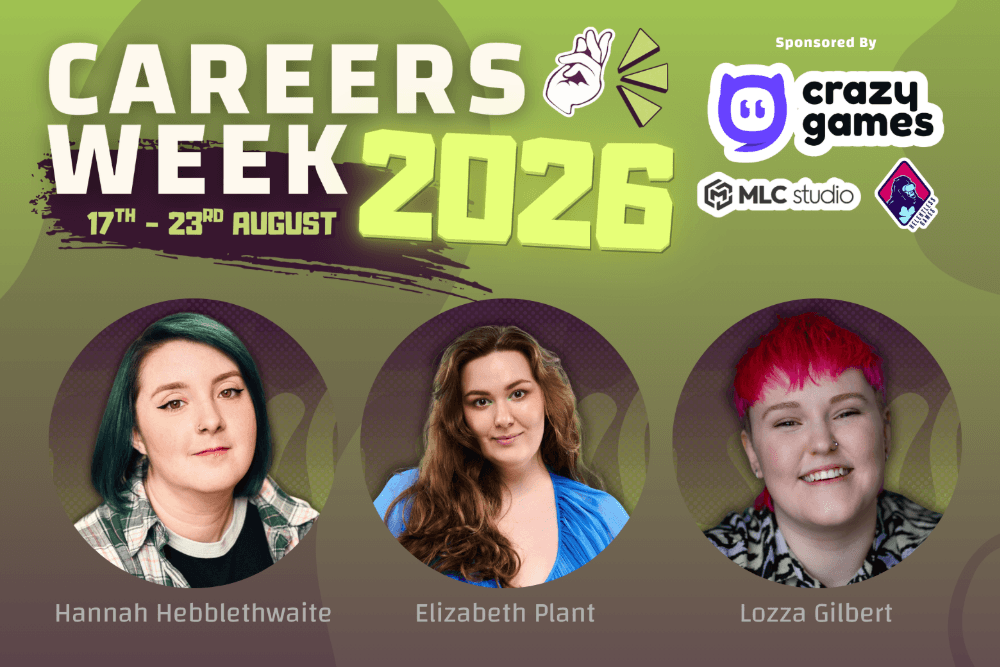 Panel announcement graphic for Snappy Gurus Careers week (17th-23rd August) announcing Elizabeth Plant, Hannah Hebblethwaite and Lozza Gilbert as speakers.  There are circular headshots of Hannah, Liz and Lozza.