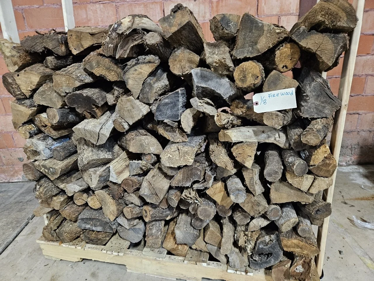 1/8 cord of stacked firewood