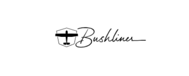 Logo with a stylized airplane and the word 'Bushliner' in elegant script.