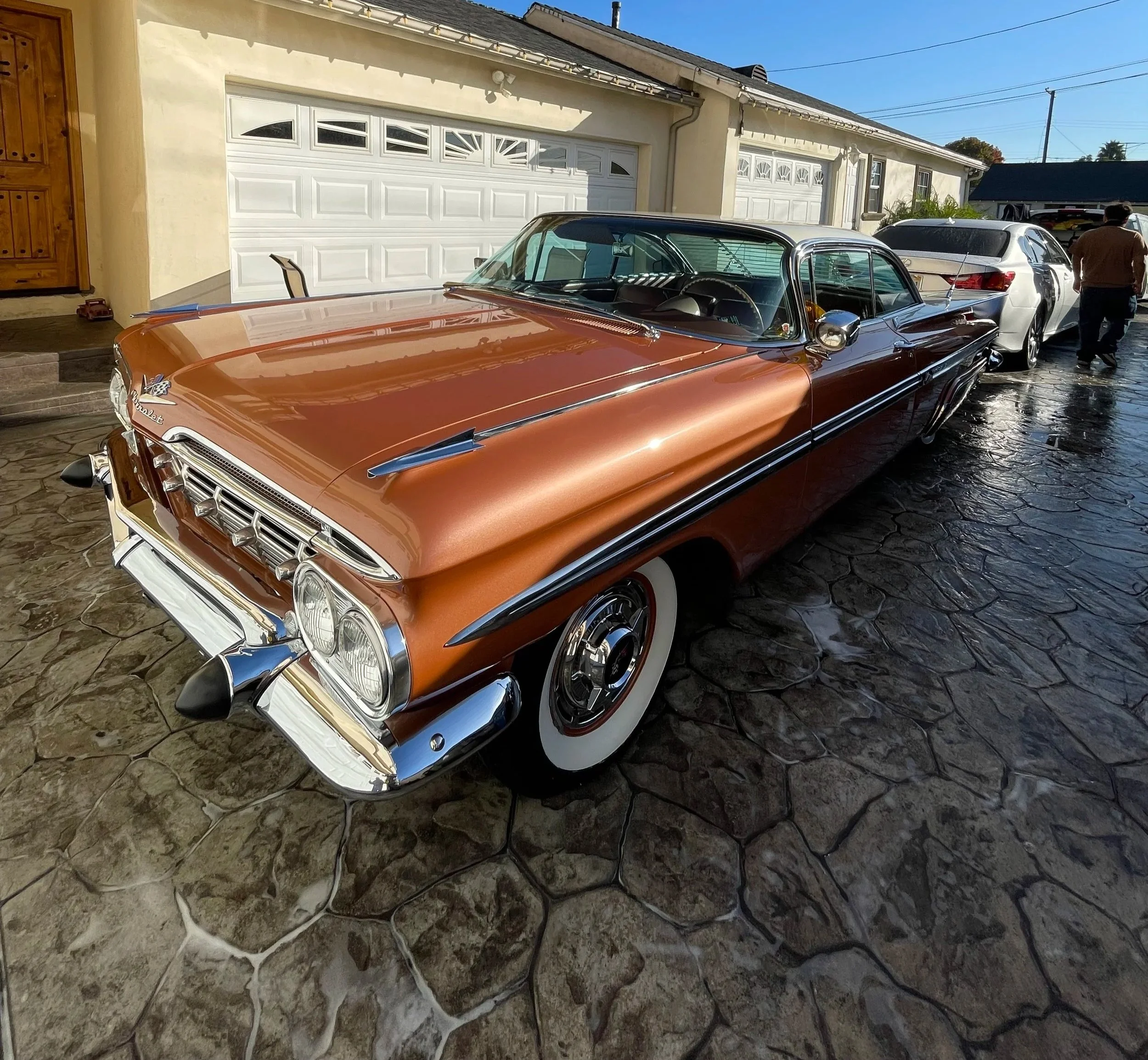 Chevy Impala during a mobile detailing service.