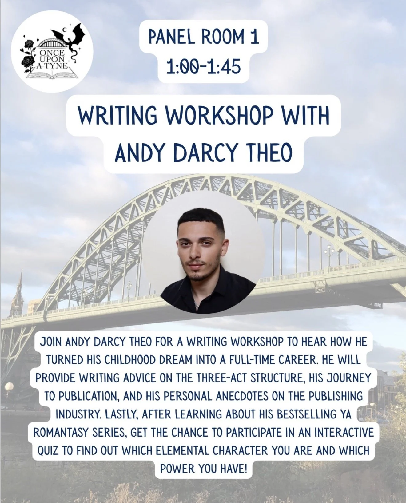 1pm-1.45pm - Writing Workshop With Andy Darcy Theo - Panel Room 1