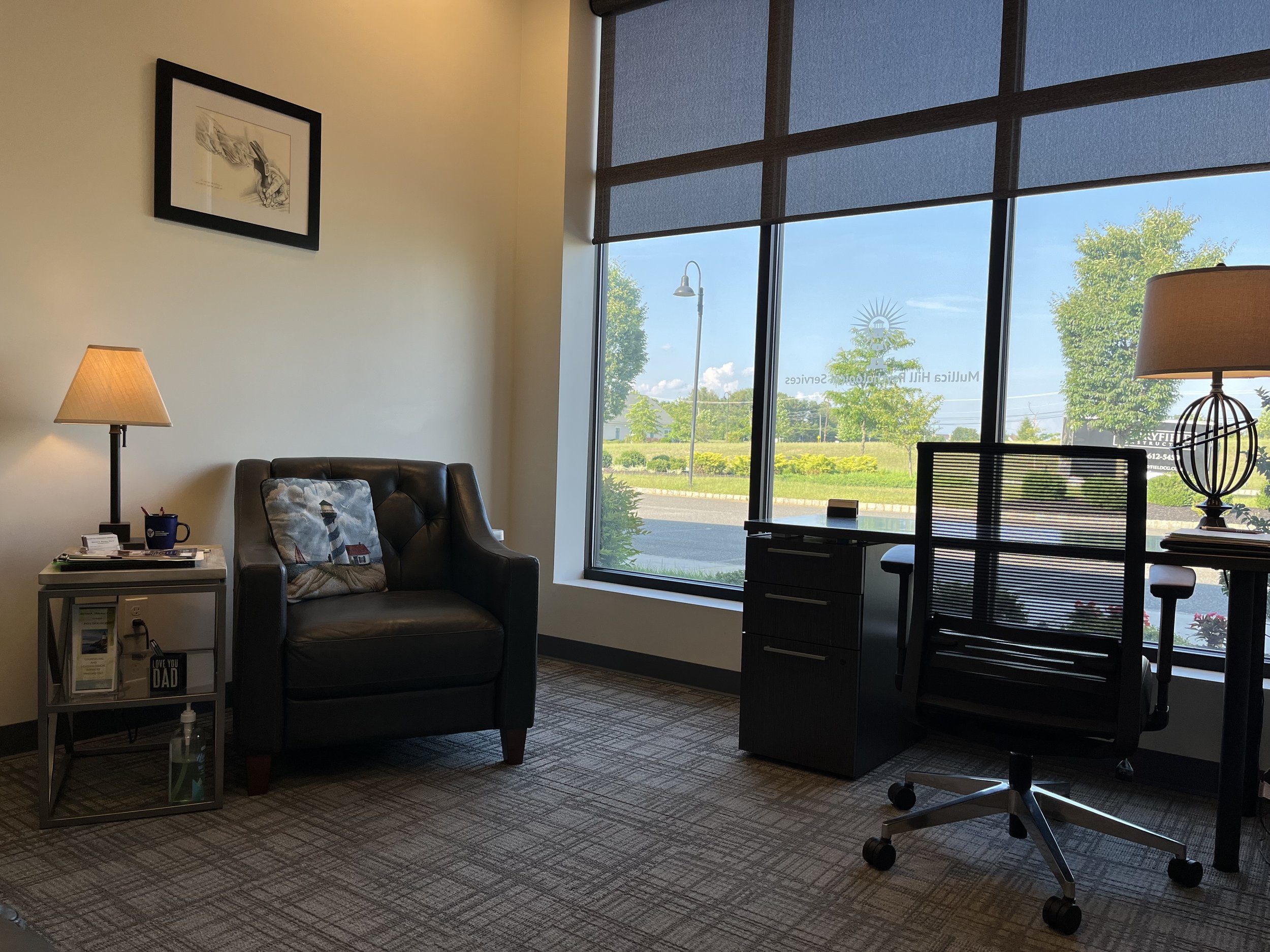 Relaxing chairs in the interior of the office.