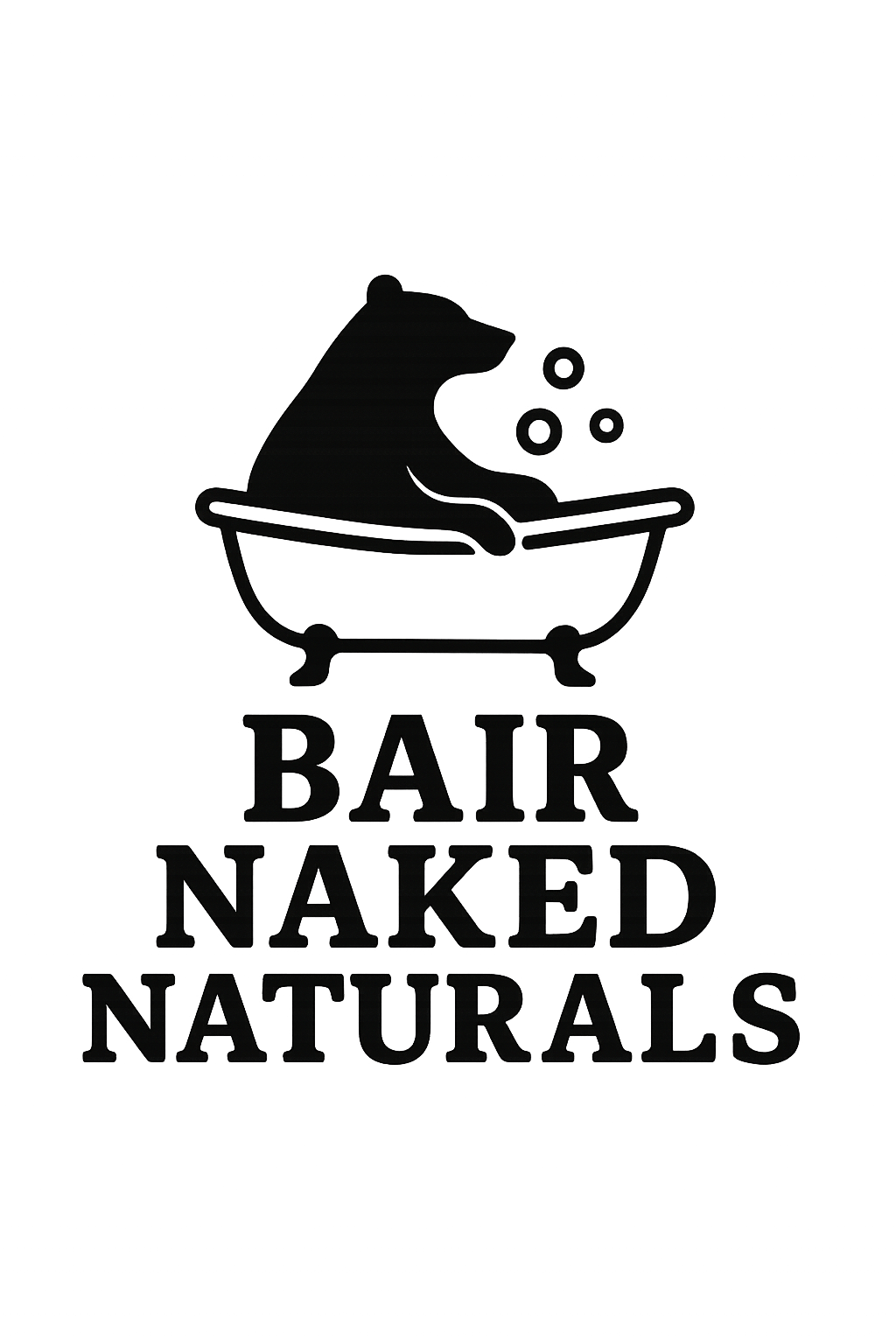 Our logo: a bear in a tub. We take our puns seriously, but we take our small-batch tallow soap even more so!