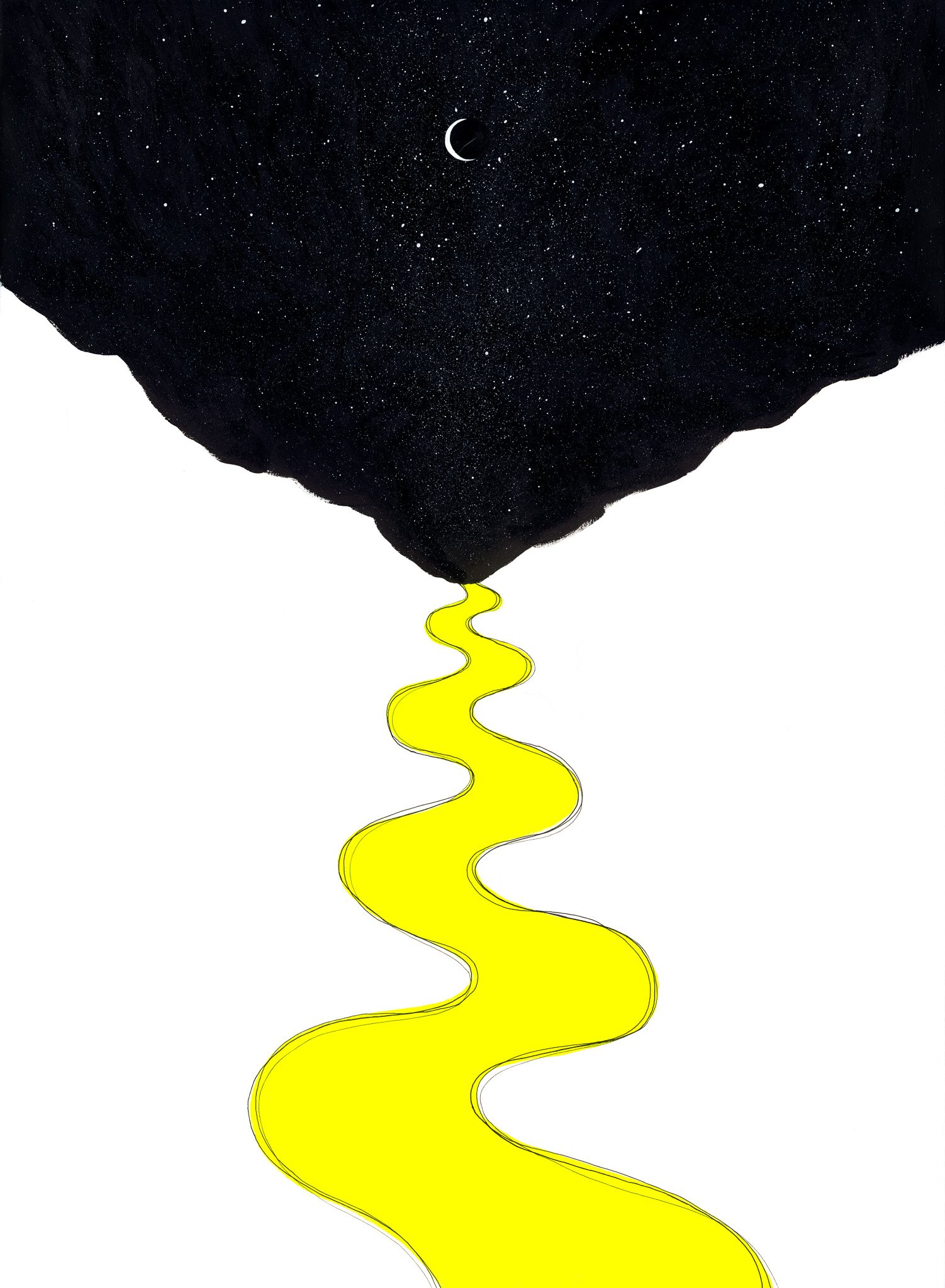 Flow, 2023 | Acrylic, marker on paper, 22" x 30"