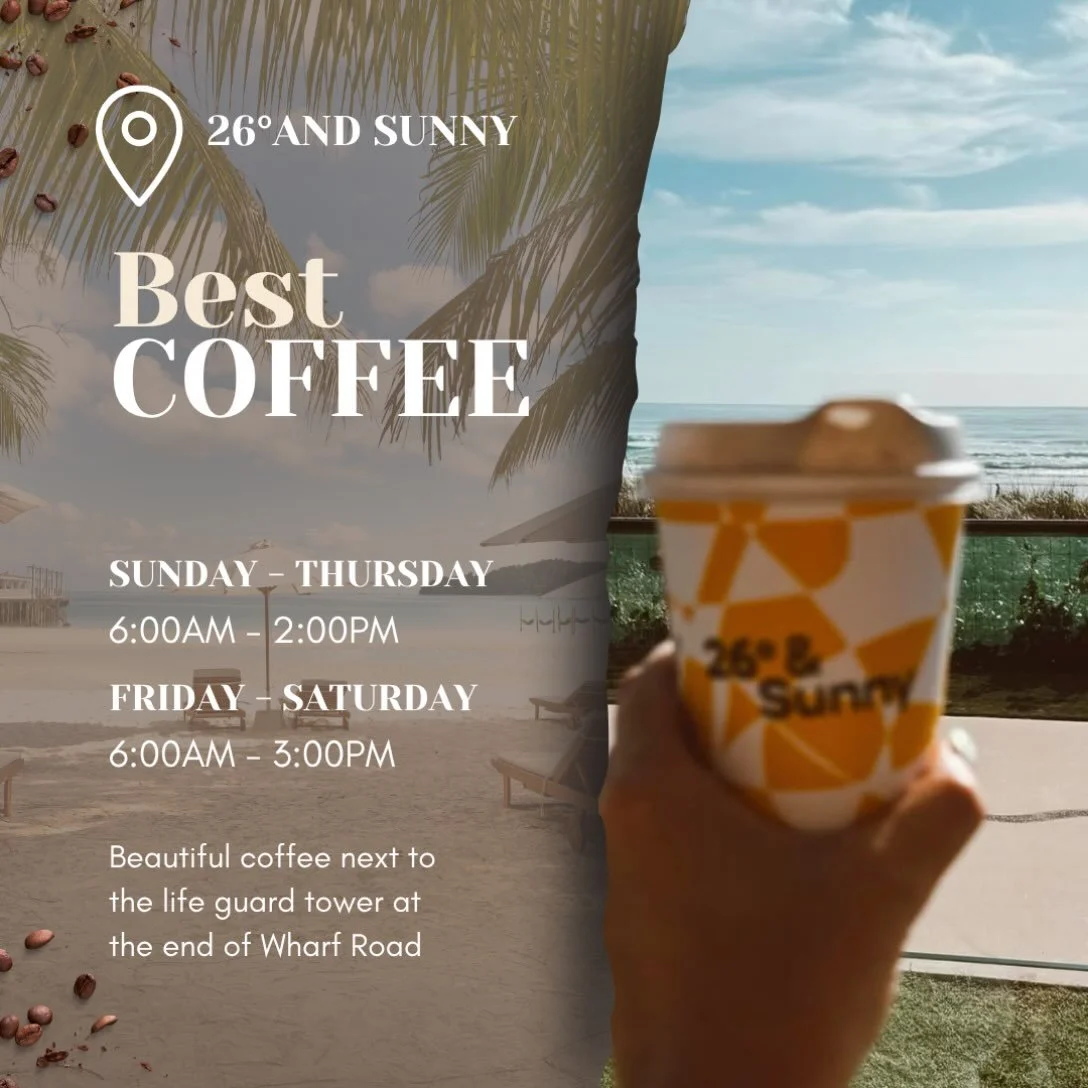 Our guests love to start their day with a short stroll to the beach for a coffee from #26degreesandsunny #surfersparadise